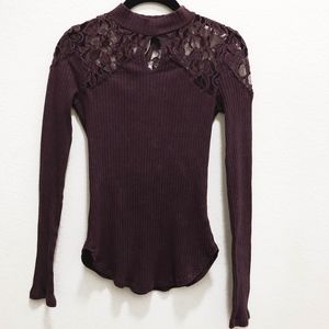 Plum Lac Keyhole Sweater
